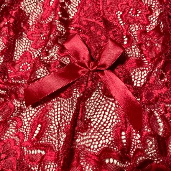 Valentine's Day Lingerie Sz 2XL Lingerie red Lace Backless Teddy Bodysuit soft - Picture 7 of 8